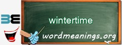 WordMeaning blackboard for wintertime